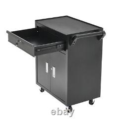 1 Drawer 2 Door Rolling Tool Cabinet on Wheels Workshop Garage Tool Trolley Cart