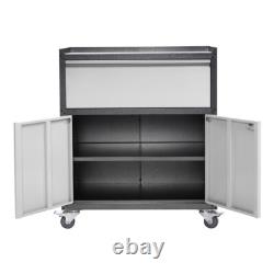 1 Drawer 2 Door Rolling Tool Chest Tool Box Tool Storage Cabinet with Lock & Key