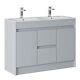 1200mm Bathroom Double Vanity Unit Basin Sink 2 Drawers & 2 Doors Large Storage