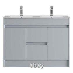 1200mm Bathroom Double Vanity Unit Basin Sink 2 Drawers & 2 Doors Large Storage