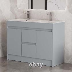 1200mm Bathroom Double Vanity Unit Basin Sink 2 Drawers & 2 Doors Large Storage