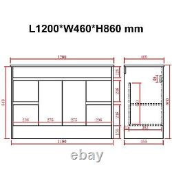 1200mm Bathroom Vanity Unit Basin Sink Large Cabinet & 4 Drawers 100% Waterproof