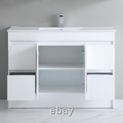 1200mm Bathroom Vanity Unit Basin Sink Large Cabinet 4 Drawers & 2 Doors White