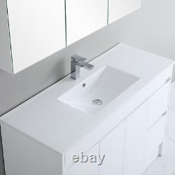 1200mm Bathroom Vanity Unit Basin Sink Large Cabinet 4 Drawers & 2 Doors White