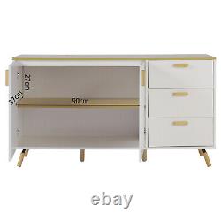 140cm Wide Large Sideboard Kitchen Cabinet Buffet Storage Cabinet Cupboard Doors