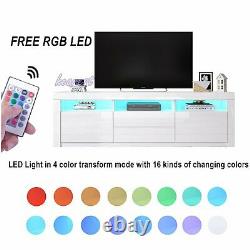 160cm LED Media TV Unit Cabinet High Gloss Doors Drawers Large Storage TV Stand