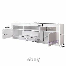 160cm LED Media TV Unit Cabinet High Gloss Doors Drawers Large Storage TV Stand