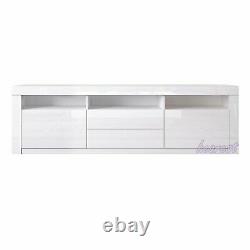 160cm LED Media TV Unit Cabinet High Gloss Doors Drawers Large Storage TV Stand