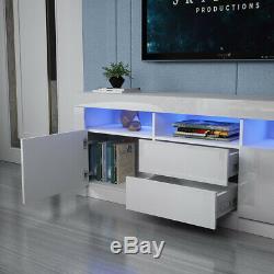 160cm White Large Sideboard Modern TV Unit Cabinet High Gloss Drawer Door LED