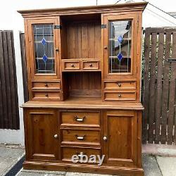 #1669 Large Solid Wood Three-Door Half-Glazed Welsh Dresser