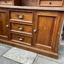 #1669 Large Solid Wood Three-Door Half-Glazed Welsh Dresser