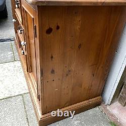 #1669 Large Solid Wood Three-Door Half-Glazed Welsh Dresser