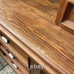 #1669 Large Solid Wood Three-Door Half-Glazed Welsh Dresser