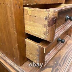 #1669 Large Solid Wood Three-Door Half-Glazed Welsh Dresser