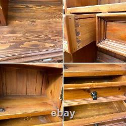 #1669 Large Solid Wood Three-Door Half-Glazed Welsh Dresser