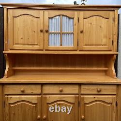 #1773 Large Pine Three-door Part-glazed Dresser