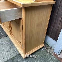 #1773 Large Pine Three-door Part-glazed Dresser