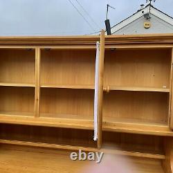 #1773 Large Pine Three-door Part-glazed Dresser