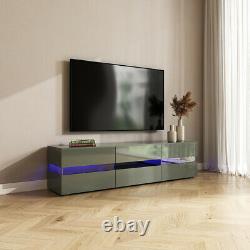 177CM Large TV Unit TV Stand LED Cabinet High Gloss Front 2 Doors &1 Drawer Grey