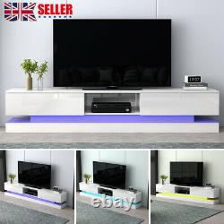 180cm LED Light TV Unit Cabinet Stand Matt Body & High Gloss Doors withDrawers UK
