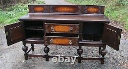 1940s Quality Large Carved Oak Sideboard