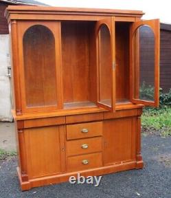 1960s Large Walnut Bookcase with Glass Shelves