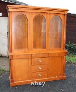 1960s Large Walnut Bookcase with Glass Shelves