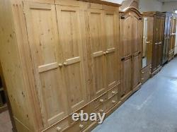 1of2 OAK FURNITURE LAND LARGE SOLID OAK 2DOOR 1DRAWER WARDROBE H186xW100xD60cm