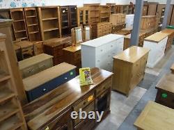 1of2 OAK FURNITURE LAND LARGE SOLID OAK 2DOOR 1DRAWER WARDROBE H186xW100xD60cm