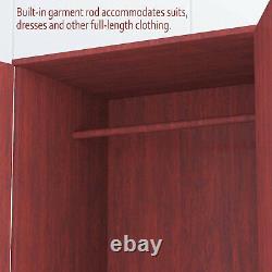 2 Door Double Wardrobe Large Storage Cupboard Furniture Wooden 3 Drawers Bedroom