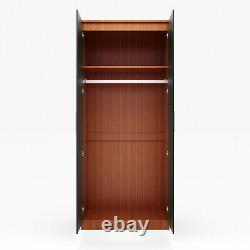 2 Door Wardrobe Mirrored Bedroom Furniture 3 pcs Set Large Storage Optional