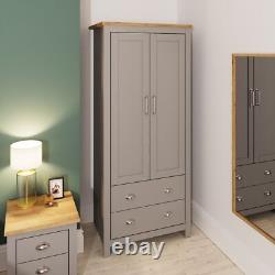 2 Door Wardrobe With 2 Drawers Large Storage Bedroom Furniture Colour Options