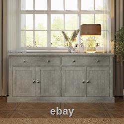 2 Drawer 4 Door Sideboard Large Limewashed Solid Reclaimed Pine Furniture