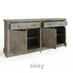 2 Drawer 4 Door Sideboard Large Limewashed Solid Reclaimed Pine Furniture