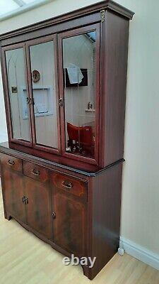 2 Piece Large Mahogany display Cabinet with Lighting and 3 drawers