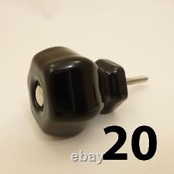 20 BLACK GLASS Large 1-1/2 Knob Kitchen Cabinet Door Drawer Antique Furniture