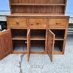 20thC Very Large Waterfall Dresser Shelves Cupboard Cabinet Drawers Kitchen