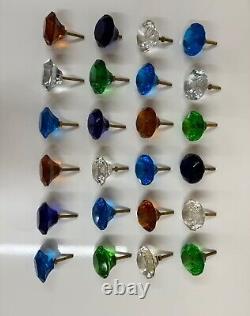 24 x Vintage Dutch Gem Stone Styled Large Drawer, Door, Cupboard Knobs