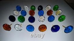 24 x Vintage Dutch Gem Stone Styled Large Drawer, Door, Cupboard Knobs