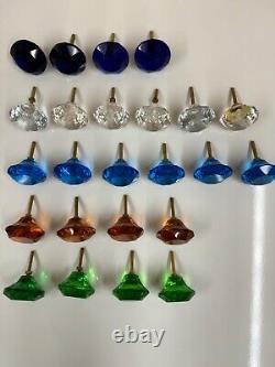 24 x Vintage Dutch Gem Stone Styled Large Drawer, Door, Cupboard Knobs