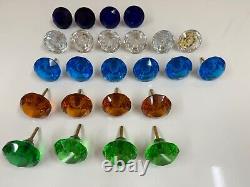 24 x Vintage Dutch Gem Stone Styled Large Drawer, Door, Cupboard Knobs