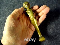3 Antique Large Solid Brass 6 Figural Drawer or Door Pulls