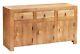 3 Drawers & 3 Cupboard Solid Mango Light Wood Large Storage Sideboard Furniture