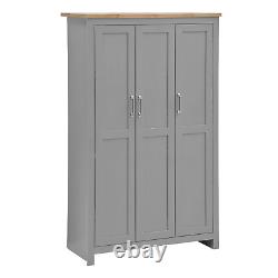 3-Piece Bedroom Set 3-Door Wardrobe Large Chest of Drawers Bedside Table