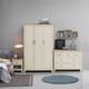 3-Piece Modern Bedroom Set Large Wardrobe Chest of Drawers Bedside Table