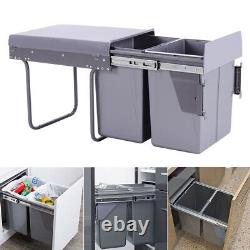 30/40L Waste Bin Kitchen Cabinet Door Cupboard Pull Out Drawer With Lid, Fittings