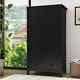 3x Bedroom Black 2 Door 1 Drawer Wardrobe with Hanging Rail Large Storage