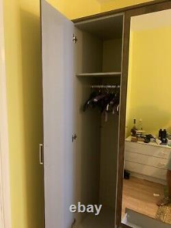 4 Door 2 Drawer Large Wardrobe with Mirrors Shelves Hanging Rail