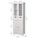 4 Tier Freestanding Kitchen Cupboard Pantry Storage Cabinet White with 2 Drawers