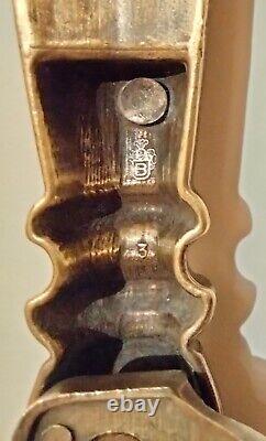 4 VTG BPC Belwith Large Hammered Brass Hardware 2 Door Handles & 2 Drawer Pulls